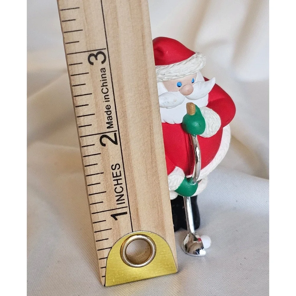 VTG 1995 Hallmark Keepsake Ornament Santa Golfing Red Plaid 3 Inch Golf Club